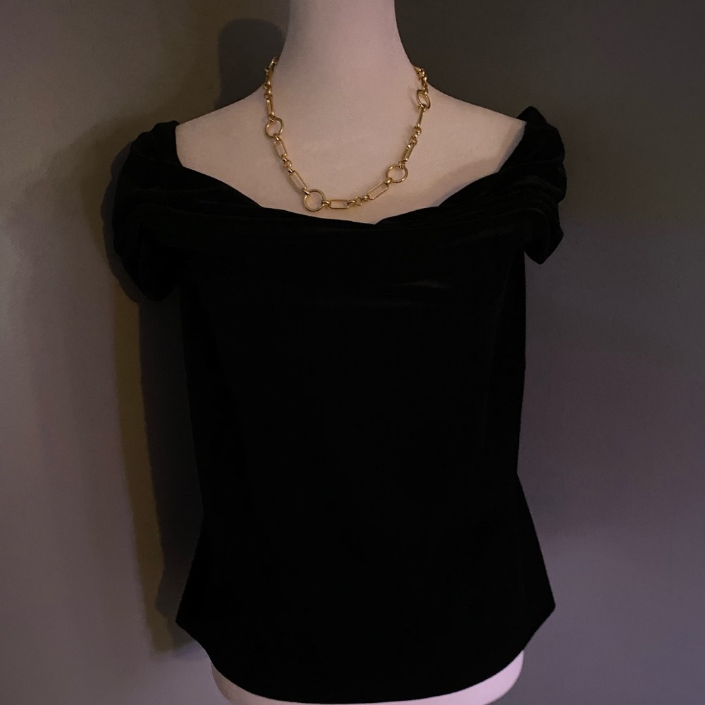 Chetta B velvet off the shoulder top